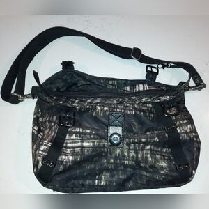 Stylish Kipling Black, Green and Gray Women's Crossbody Bag GUC